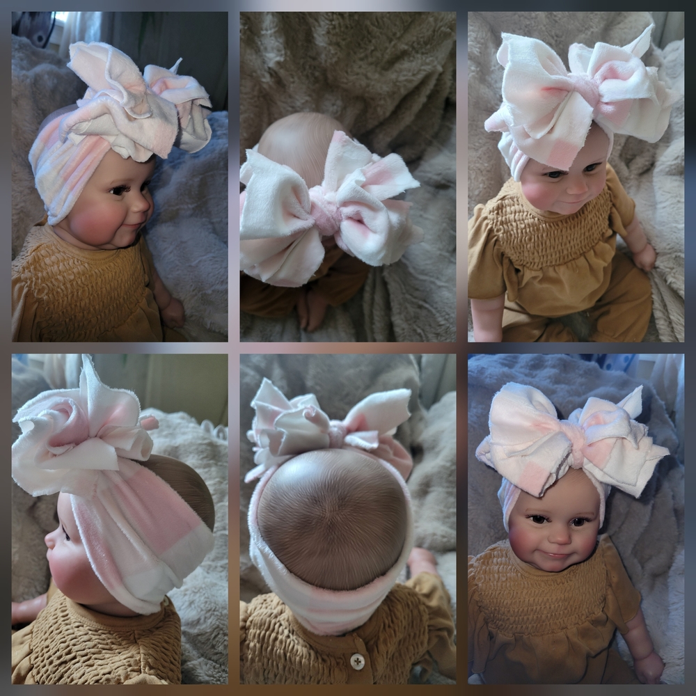 Charming Pink and White Bow Headband for Kids